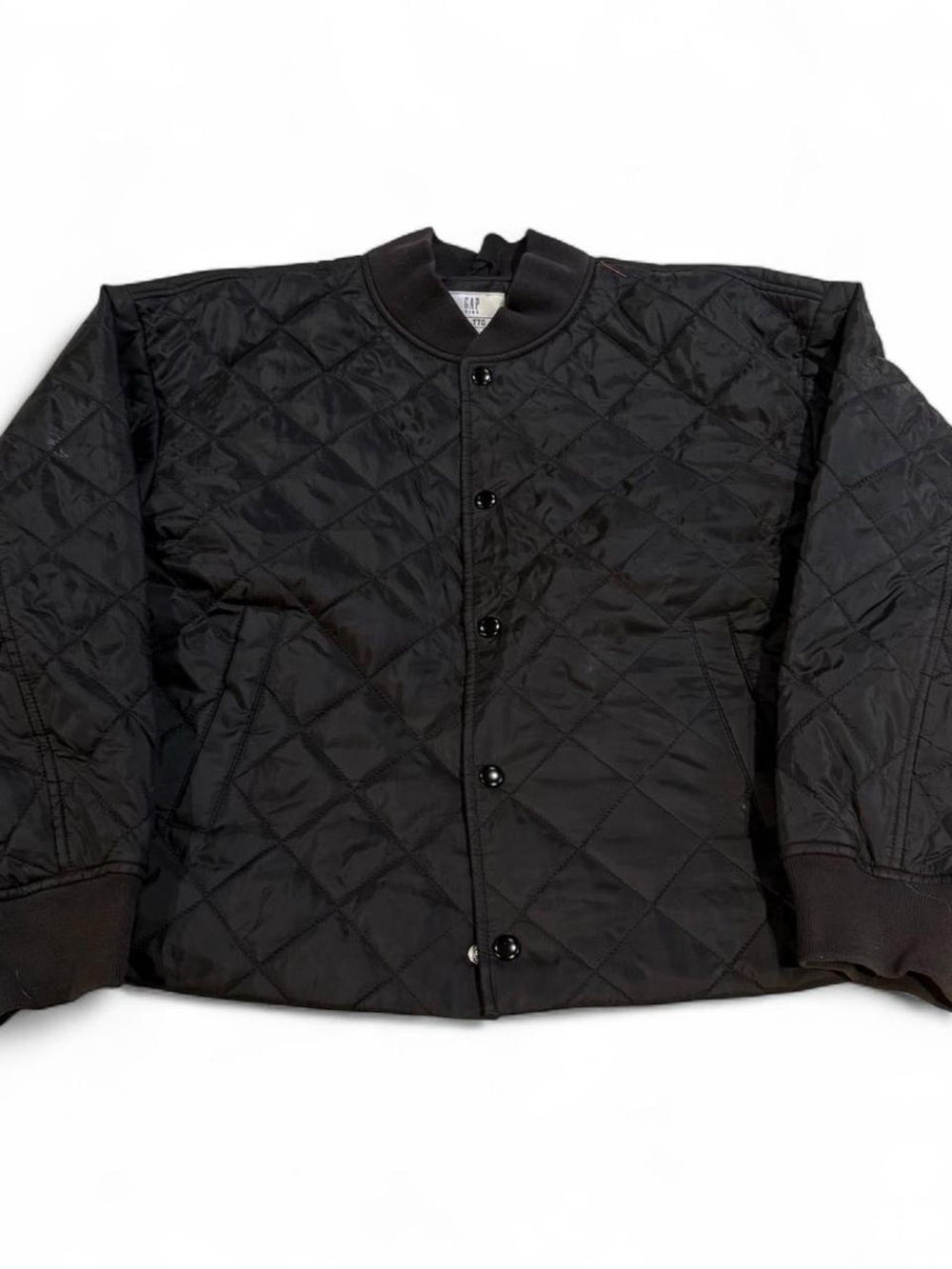 Black Quilted Button Up Jacket